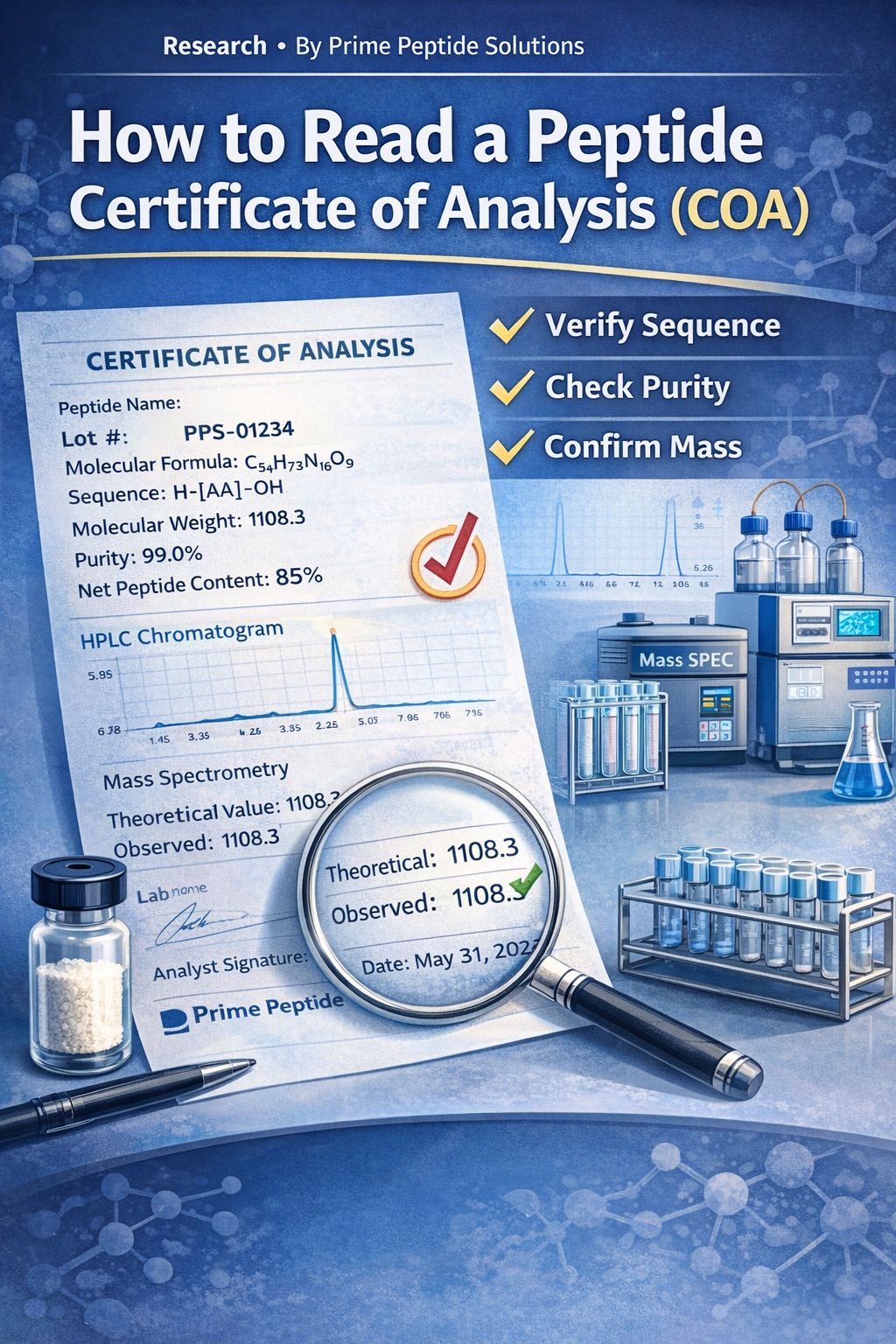 How to Read a Peptide Certificate of Analysis (COA)